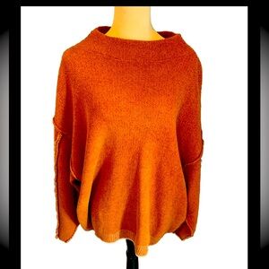 Zenana Oversized Sweater Burnt Orange Size Large Pullover